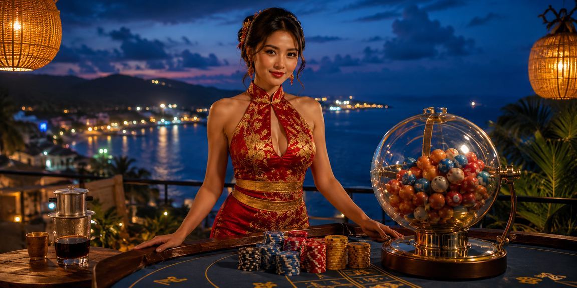 Người chơi kiểm tra giao dịch tài khoản tại Phú Quốc bên ly cà phê